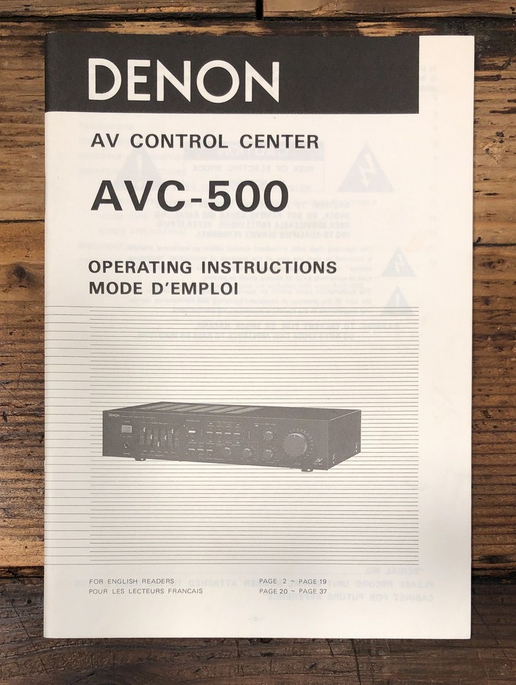 Denon AVC-500 AV Control Center Owners / User Manual *Original*