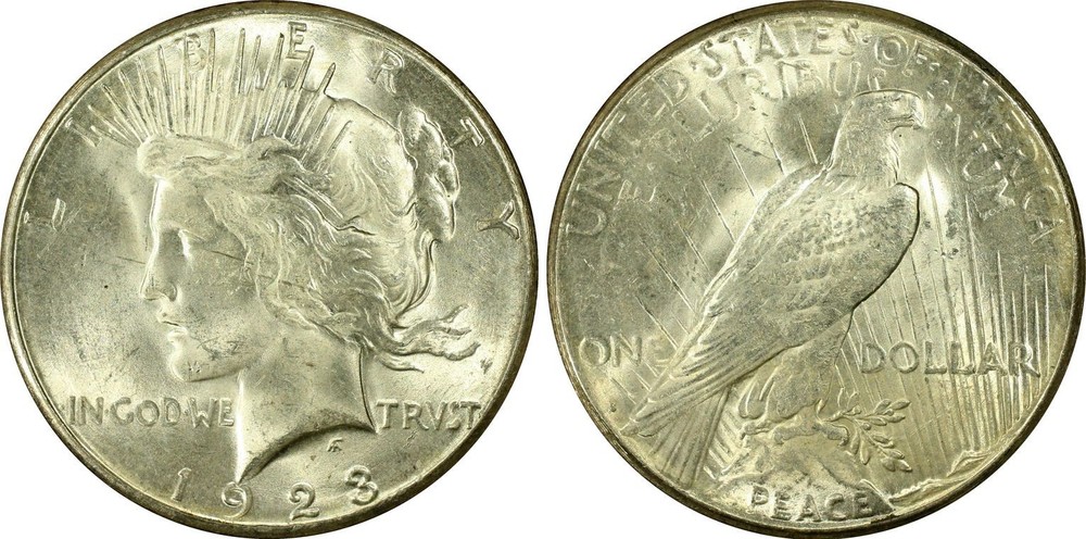 1923-S PCGS Silver Peace Dollar MS64 MS-64