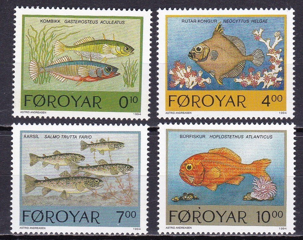 FAROE #260-263 MNH NATIVE FISH