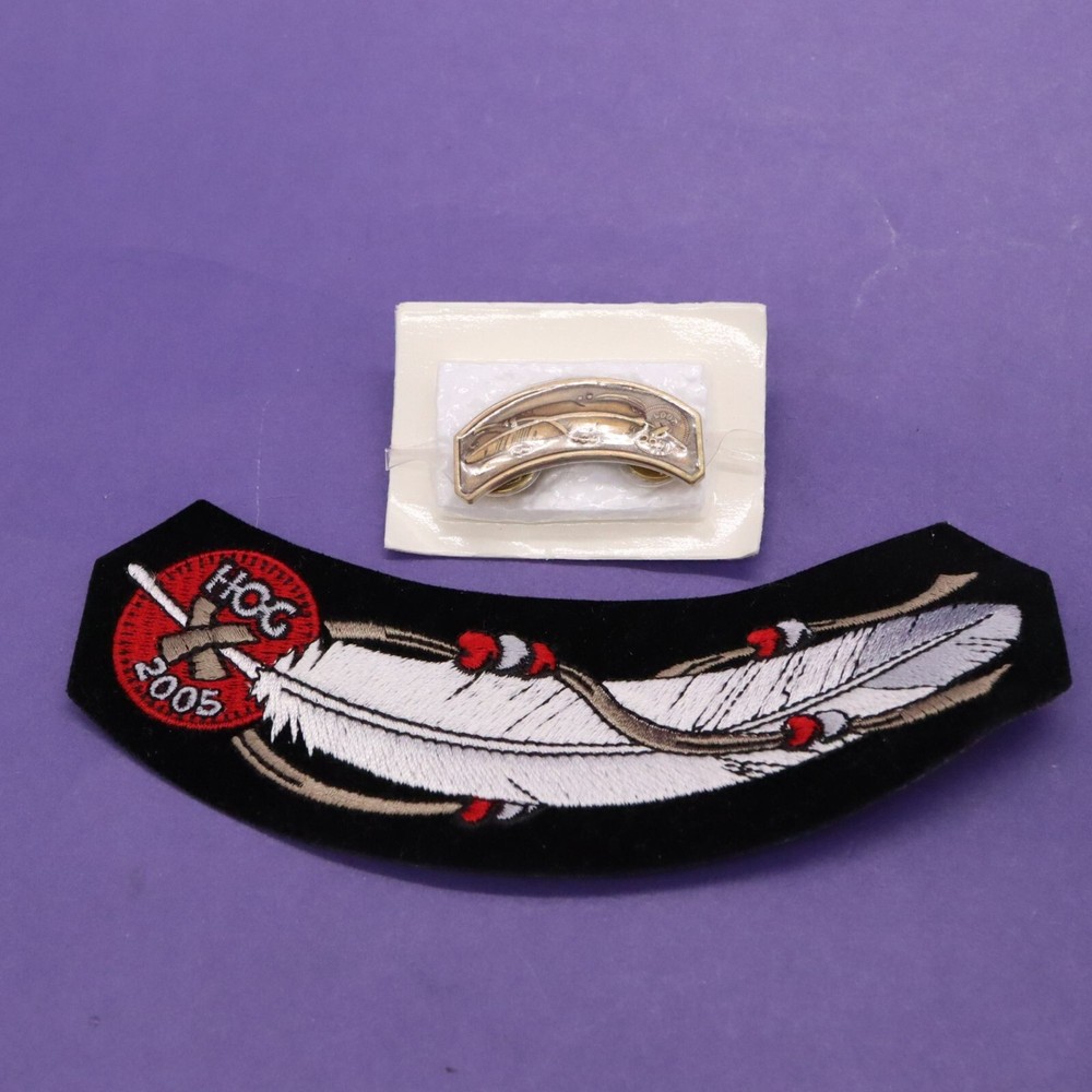 Harley Davidson Motorcycle Owners Group HOG 2005 Feather Patch & Pin