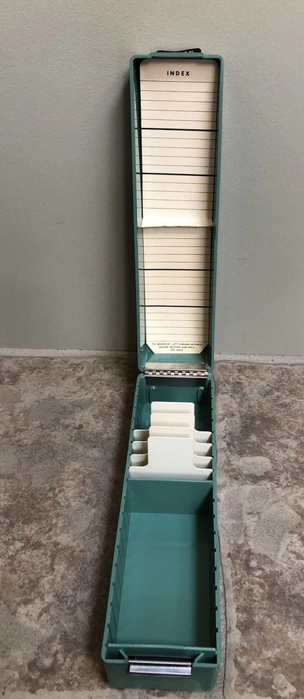Kodak Ready File 35mm Slide Container Plastic Storage Box 9.5 X 2.5”