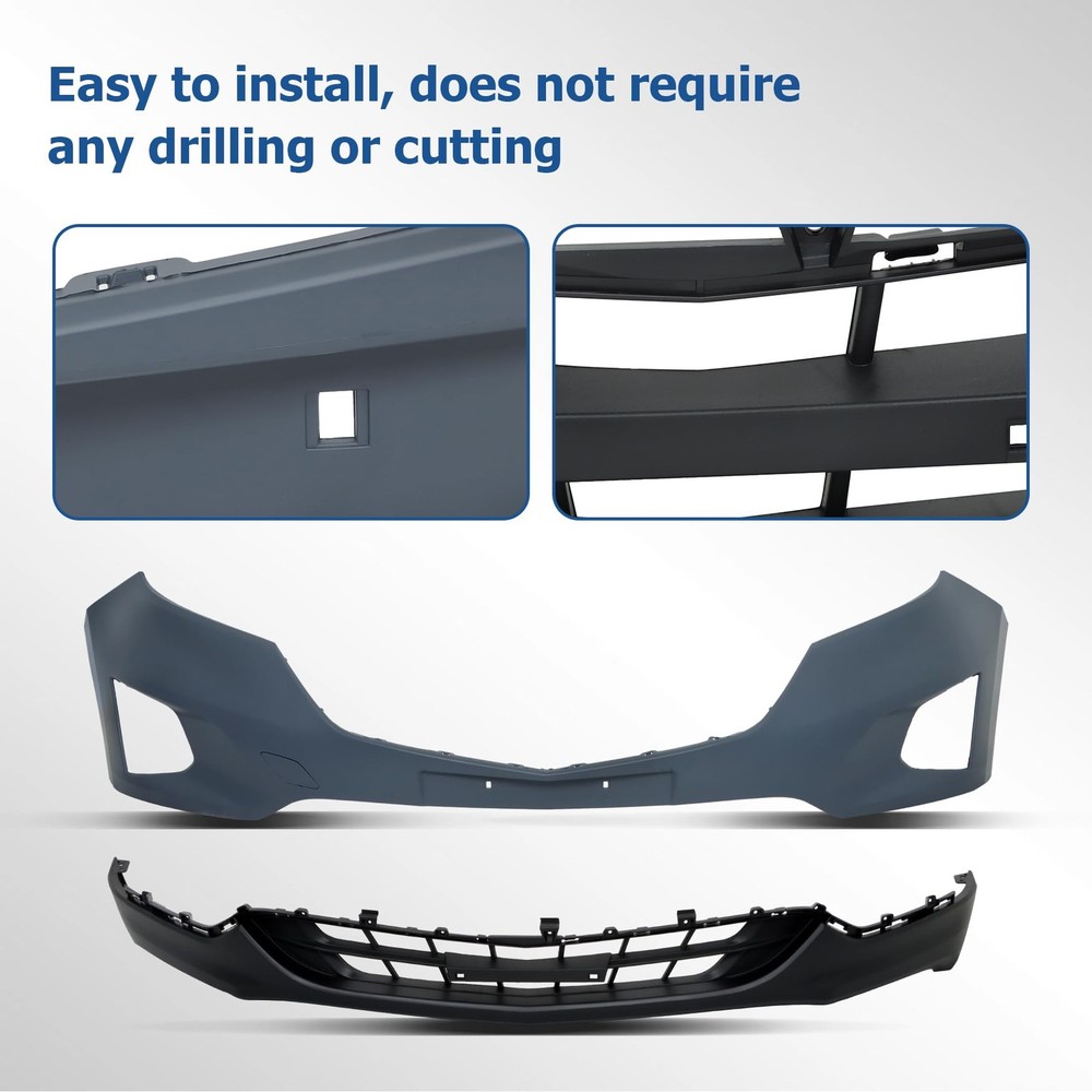 Plastic Front Bumper Cover Primered Replacement for 2018 2019 Equinox