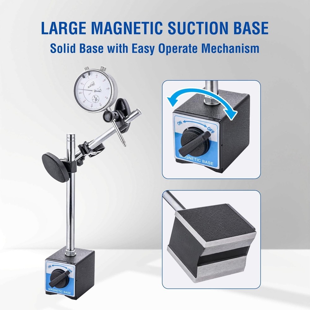 Versatile 0-1.0” Dial Indicator with Strong Magnetic Base for Engineering Use