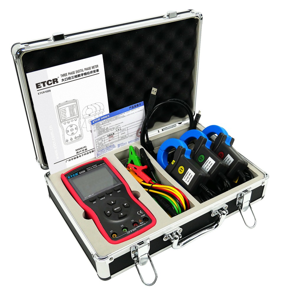 Large Caliber Three Phase Digital Voltmeter AC Current Voltage Tester Meter 600A