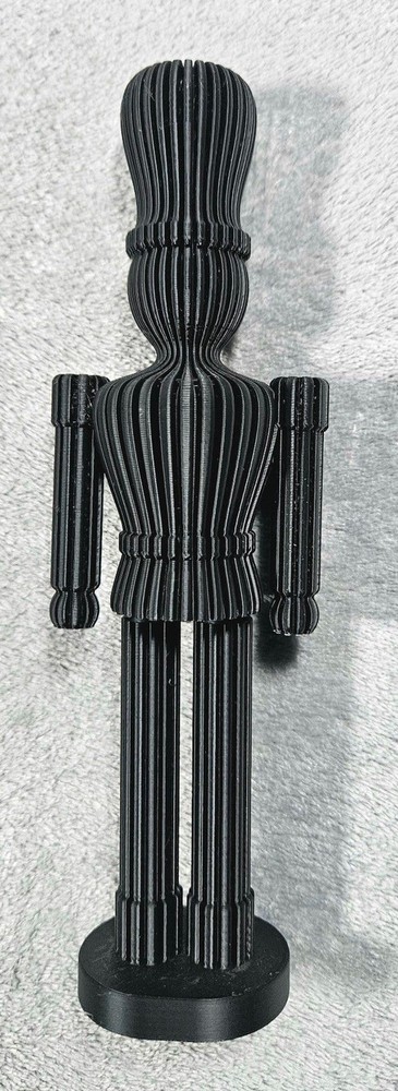 3D Printed Nutcracker Figure Black Decorative Nutcracker Statue Approx 8in