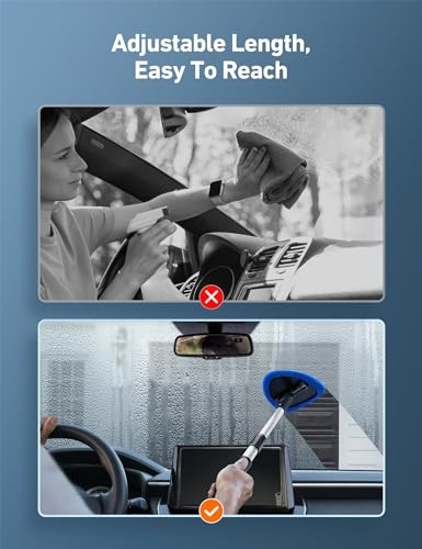 Windshield Cleaner, Car Windshield Cleaning Tool Inside with 4 Reusable and