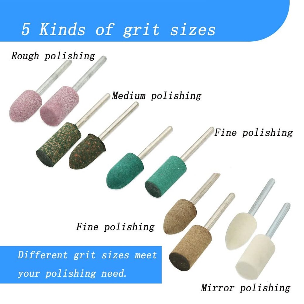100 Pcs Assorted Shape Polishing Bits Buffing Wheel for Dremel Rotary Drill C...