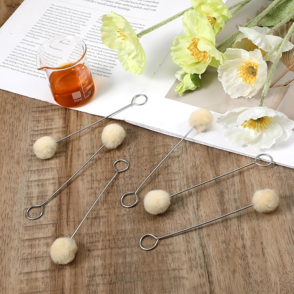 12 Pack Wool Applicator Ball Brush Leathers Dye Applicator, Leathers Dye Tool, L