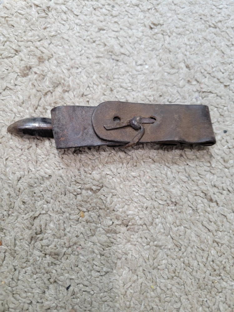 Vintage Collectible Corn Husking Tool with Leather Strap
