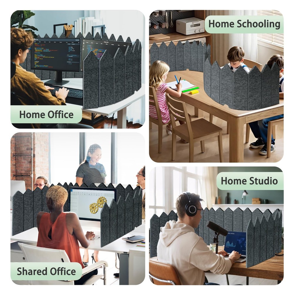 Foldable Felt Desk Divider, 16.5 x 86 Inches Non-Tip Privacy Panel Partition,...