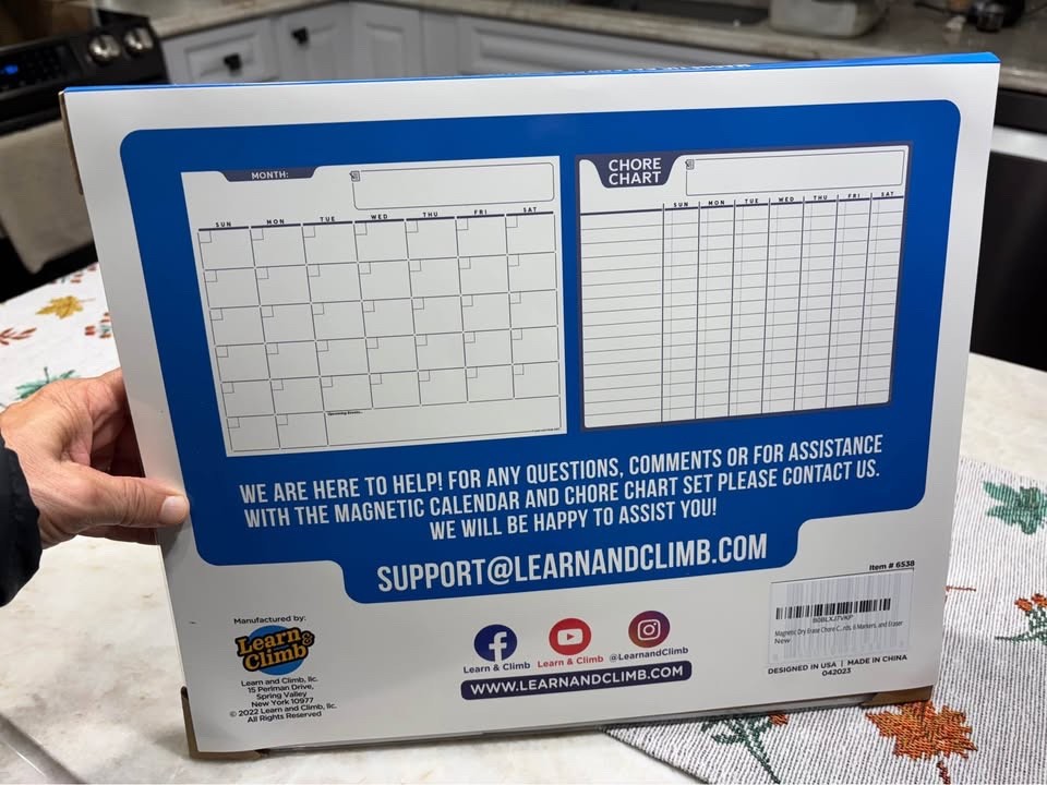 Magnetic Calendar and Chore Chart Set - includes 6 markers!