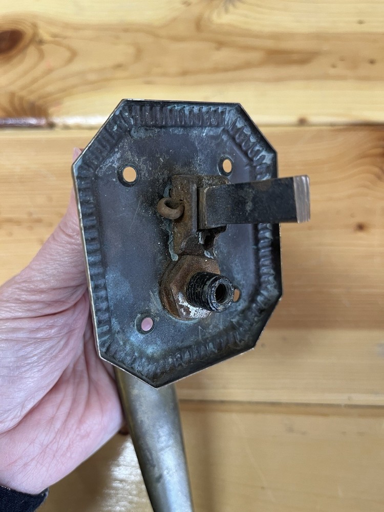 Brass Octagonal Thumb Latch Door Pull with Decorative Fluting