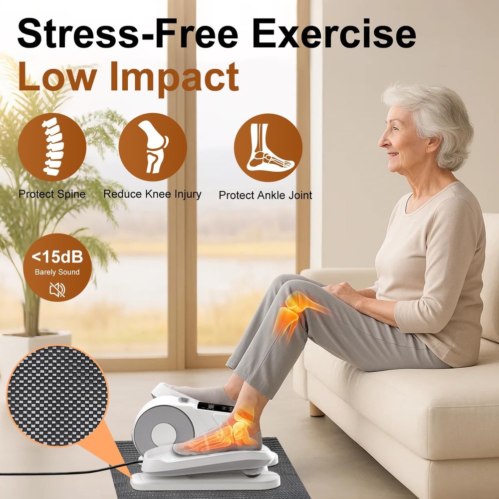® 028 Under Desk Elliptical 12 Speed 5 Modes Motorized Leg Exerciser While Si...