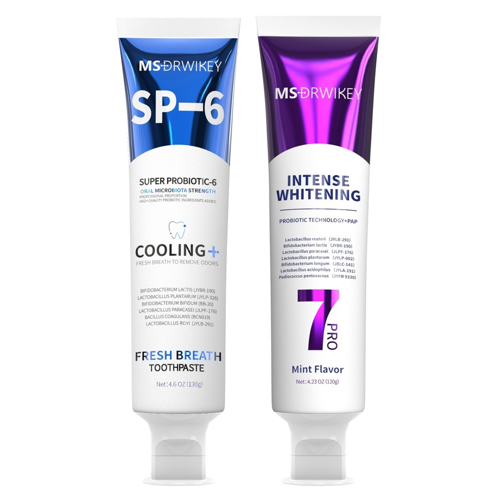 MSDRWIKEY SP-6 Cooling Toothpaste & 7-Pro Whitening Toothpaste - 2-Packs