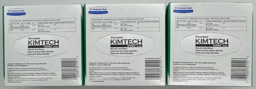 3PK Kimtech Science Delicate Task Wipers ~ WHITE ~ 286 EACH ~ FAST SHIP ~ NEW