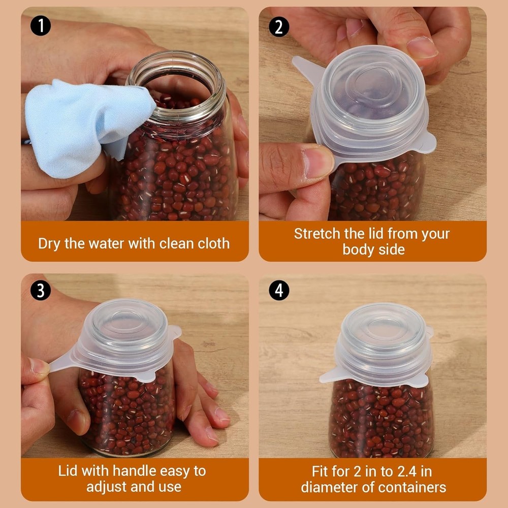 10 Pcs Extra Small Silicone Stretch Lids 2 Inch Same Size Sturdy Reusable
