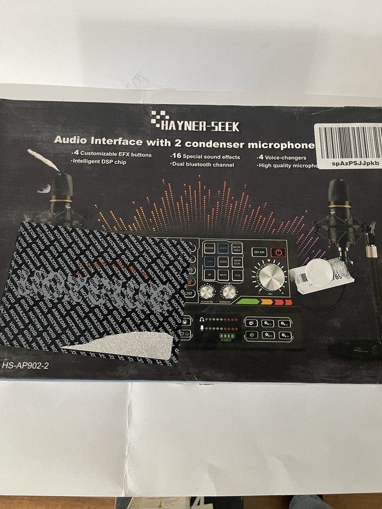 Audio Interface with 2 Condenser Mikes for Studio Recording