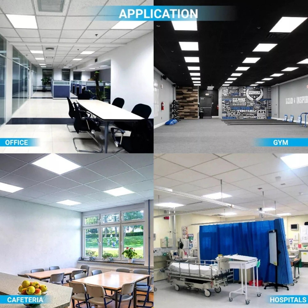 2-100Pack 2x2Ft LED Panel Light Drop Ceiling Flat Recessed Troffer Fixture 5000K