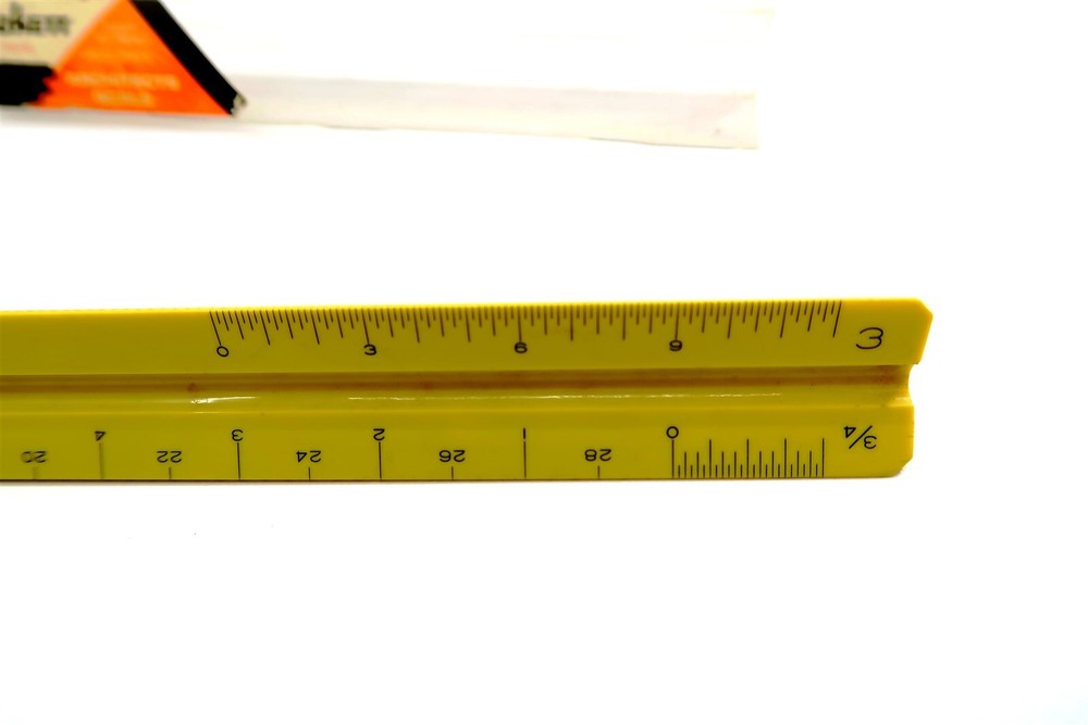 Vintage 12" PICKETT P-232 A-ES Triangular Drafting Architects Scale Ruler