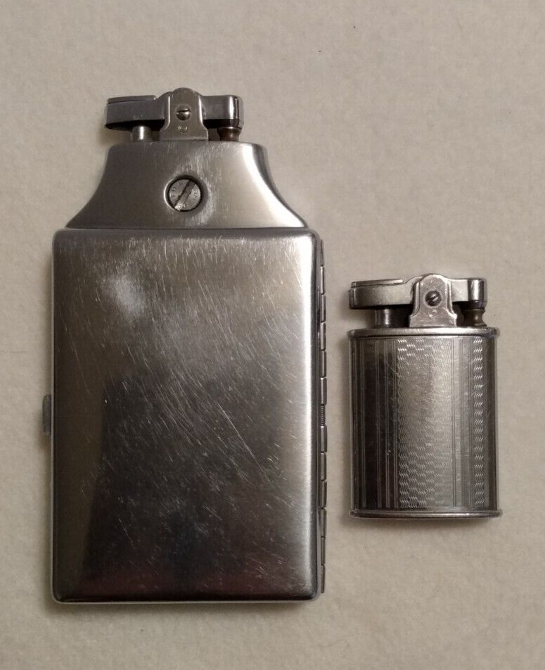 Vintage Ronson Cigarette Case And Lighter Combo Plus Additional Lighter