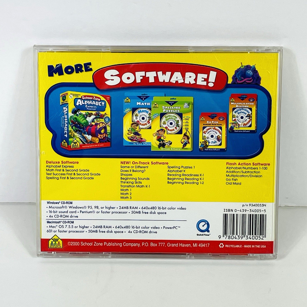 School Zone Math First & Second Grade PC CD-ROM for Windows and Macintosh