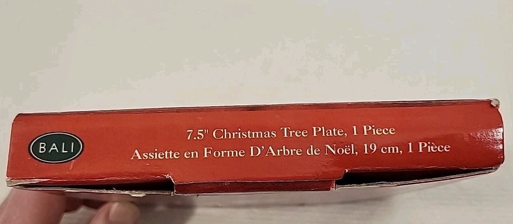 BALI 7.5" Christmas tree plate candy dish clear