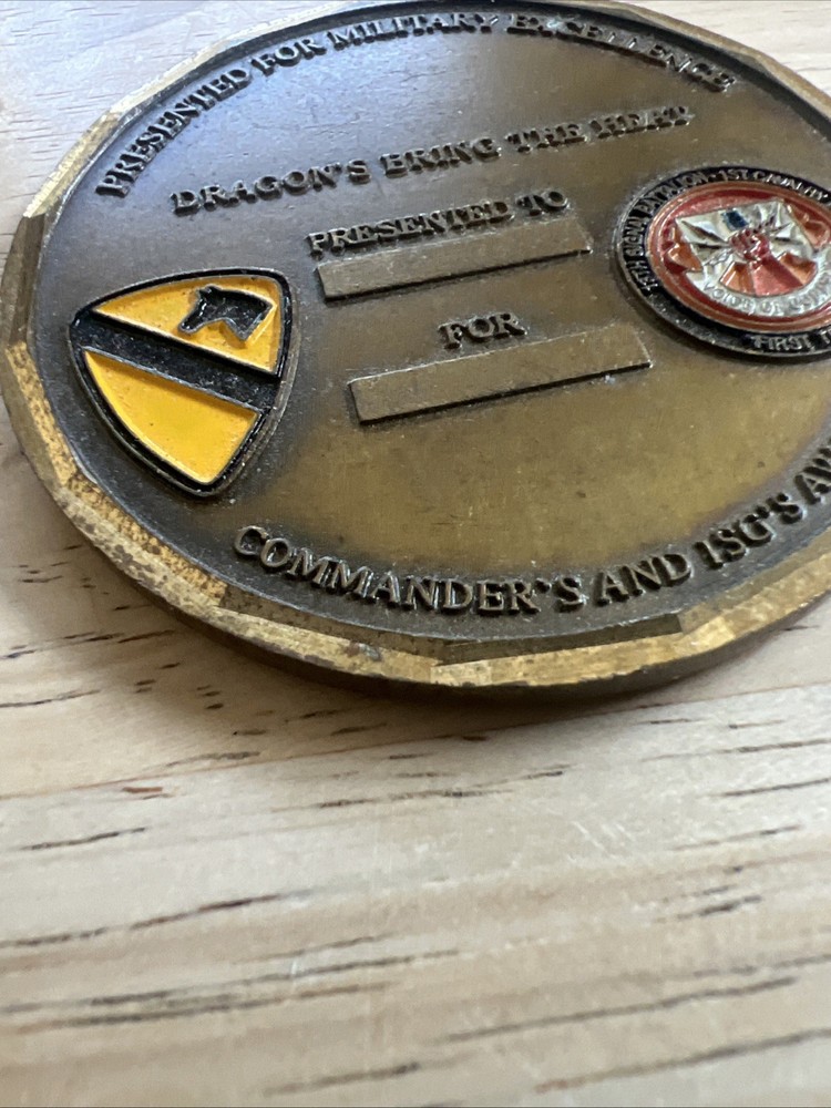 Delta Dragons Challenge Coin Commander’s And ISG’s Award