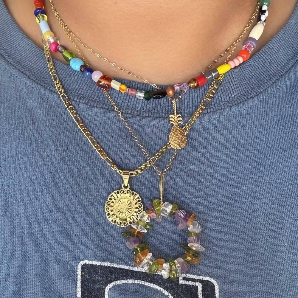 Handmade Multicolor Y2K Mixed Beads Necklace