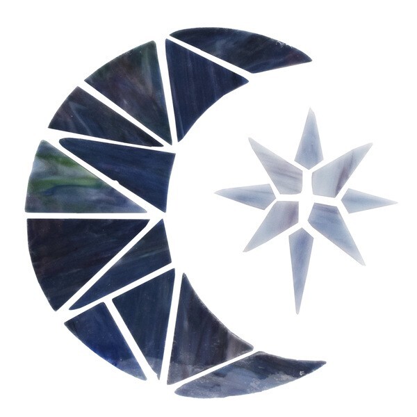 Pre-cut Stained Glass Crescent Moon