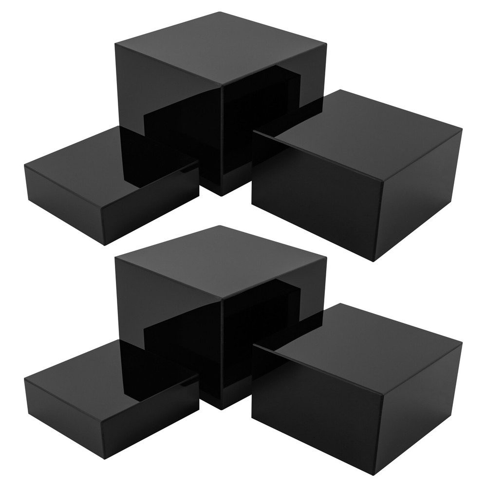 6Pcs Acrylic Display Risers Acrylic Boxes Acrylic Display Nesting Cubes Black