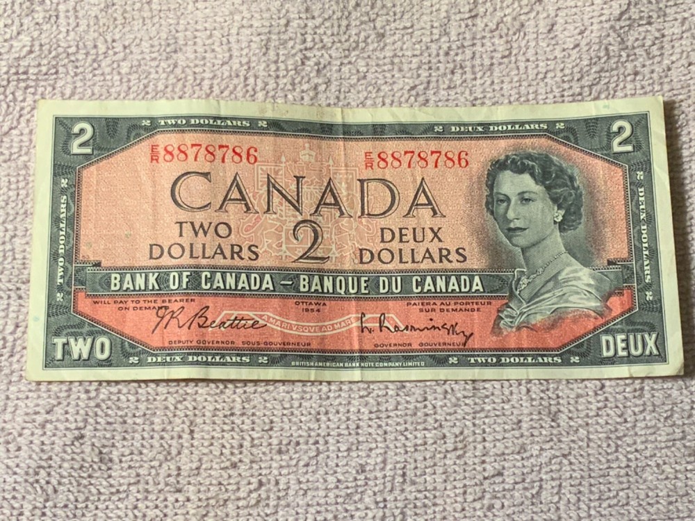 1954 Canada 2 Dollar Banknote BC38b (b)