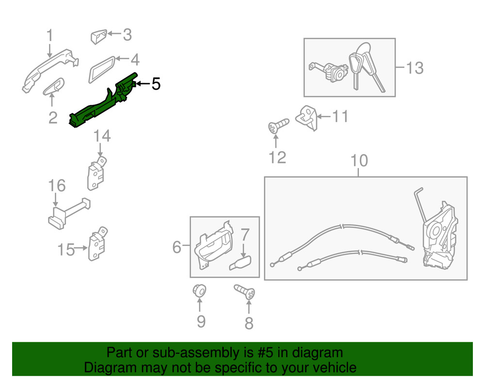 Genuine Subaru Handle Base 61142al01a