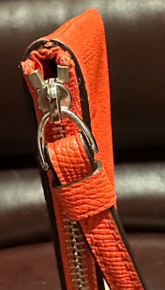 Coach Corner Zip Crossgrain Leather Wristlet