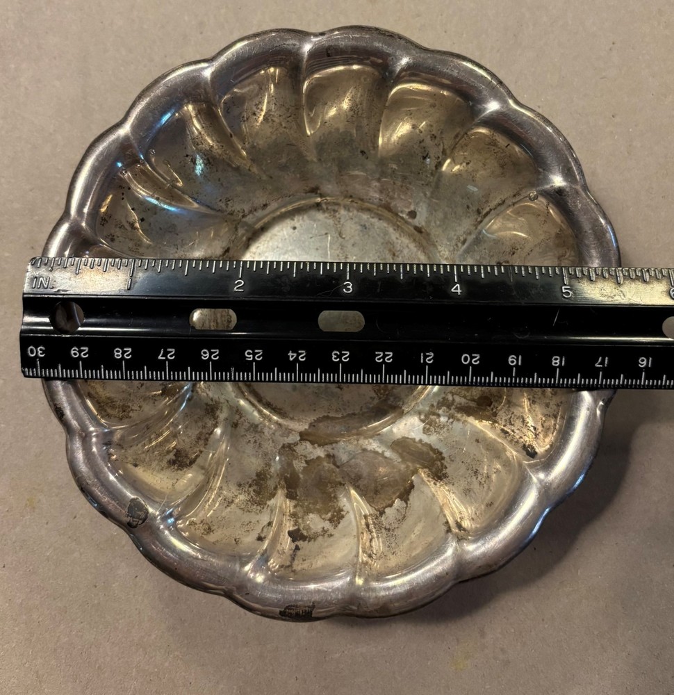 TWO ( 2 ) 168+ GRAMS | Alvin Solid Sterling Bowls | Pattern S182 | SCRAP LOT