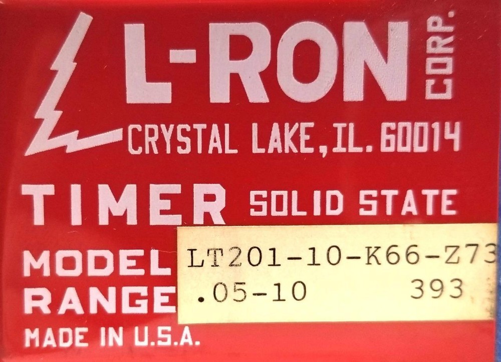 L-Ron LT201-10-K66-Z73 Solid State Timer 120VAC Input 393 Range 0.05-10