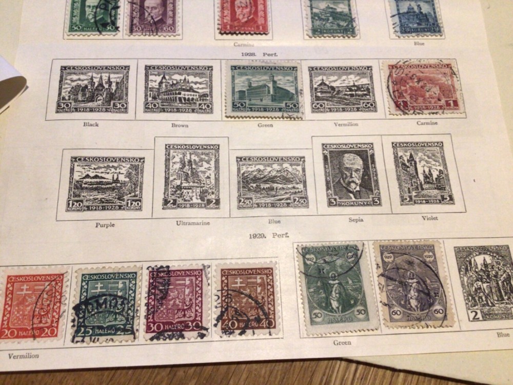 Czechoslovakia stamps on folded page A11794