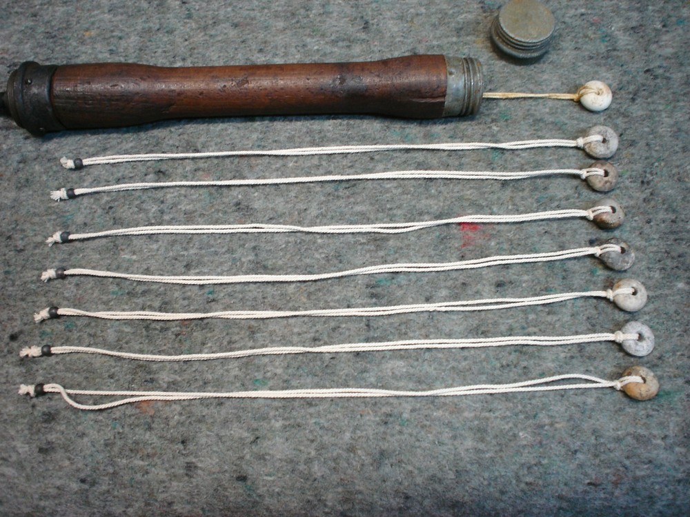 WWII German M24 Potato Masher Pull String, Original Ceramic Donut, Mid War 1943