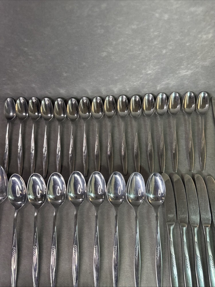 Prudential Stainless “Wheat Sprig” Design Flatware Japan 52 Piece Set