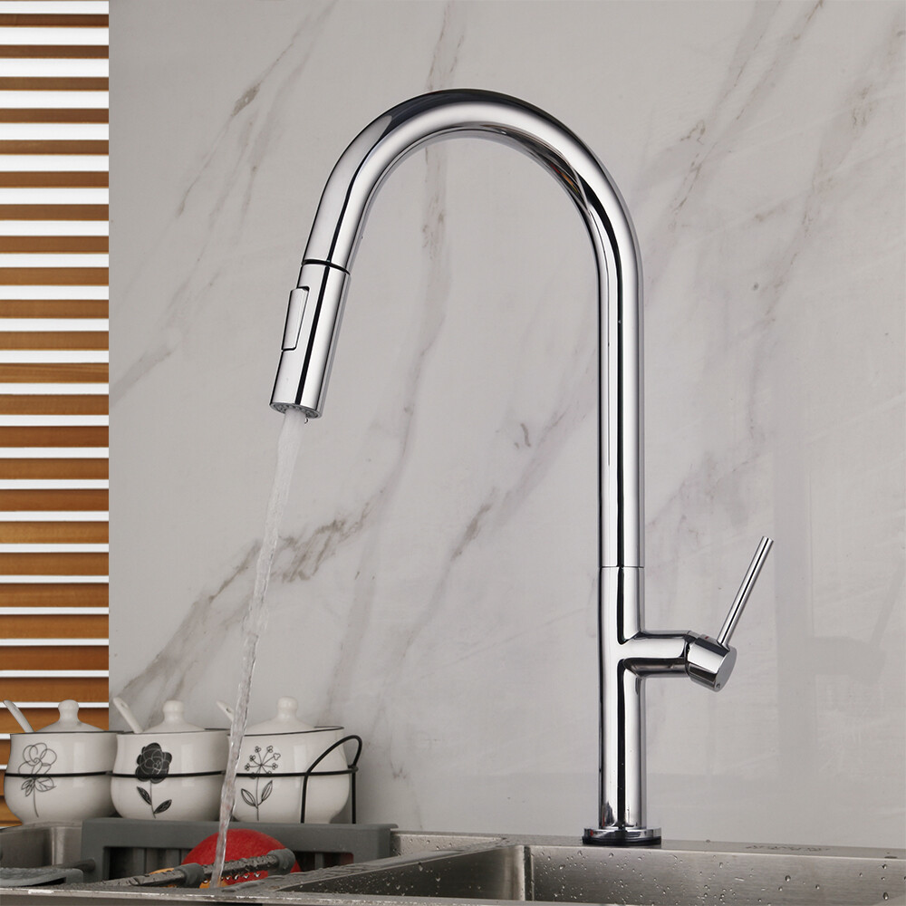 Smart Touch Hand Sensor Kitchen Sink Faucet Chrome Mixer Pull Out Swivel Taps