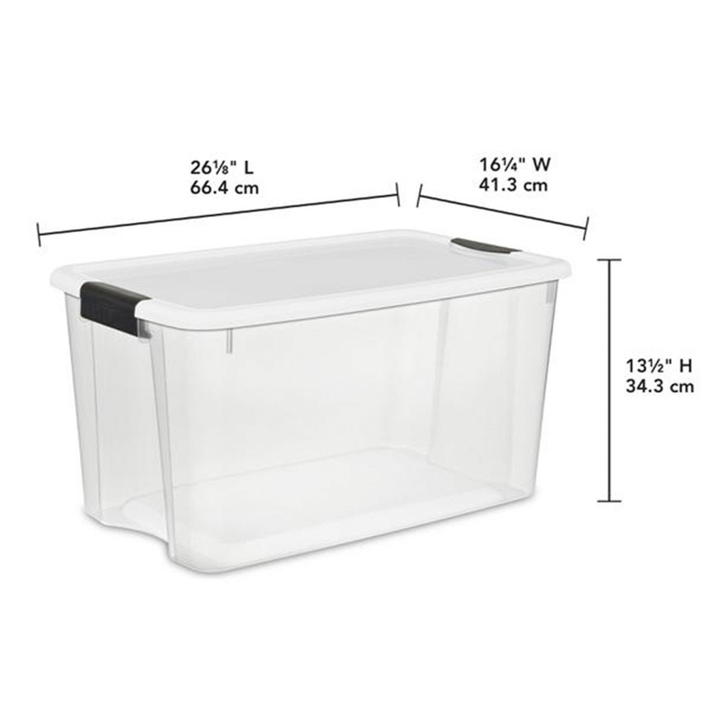 Sterilite Clear Plastic Stackable Storage Bin with Latching Lid