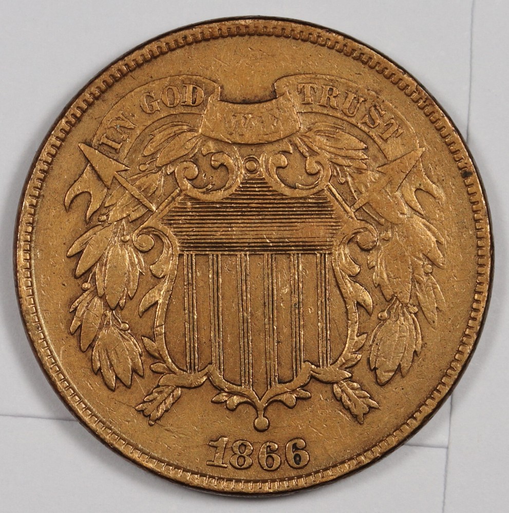 1866 2 Cent Piece.  XF.   189752