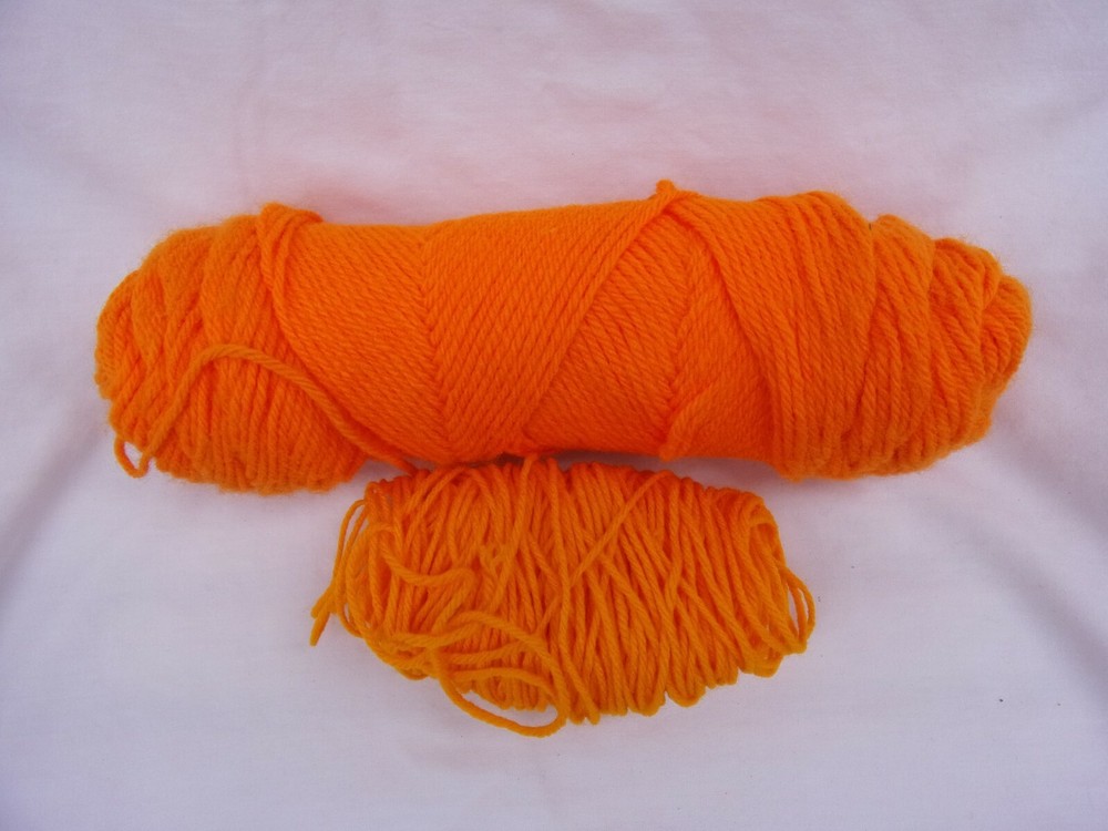 orange yarn acrylic  4 ply worsted Lot partial