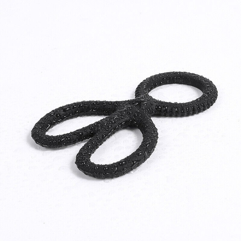 Ball Stretcher Enhancer Squeeze Scrotum Testicle Silicone Ring Delay-Ejaculation