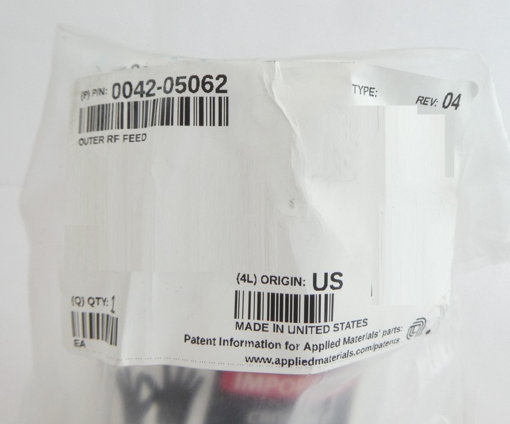 AMAT Applied Materials 0042-05062 Outer RF Feed Through New Surplus