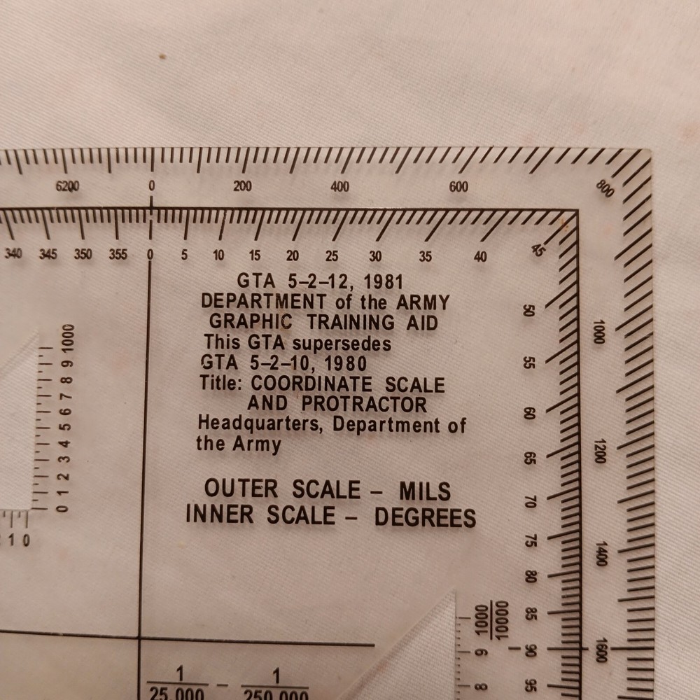 GTA 05-02-12 (1981) - Coordinate Scale and Protractor - Used for Map Reading
