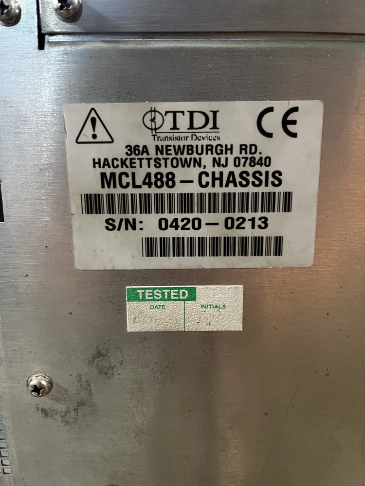 TDI Dynaload MCL488 Electronic Load Mainframe Chassis - Transistor Devices Inc.