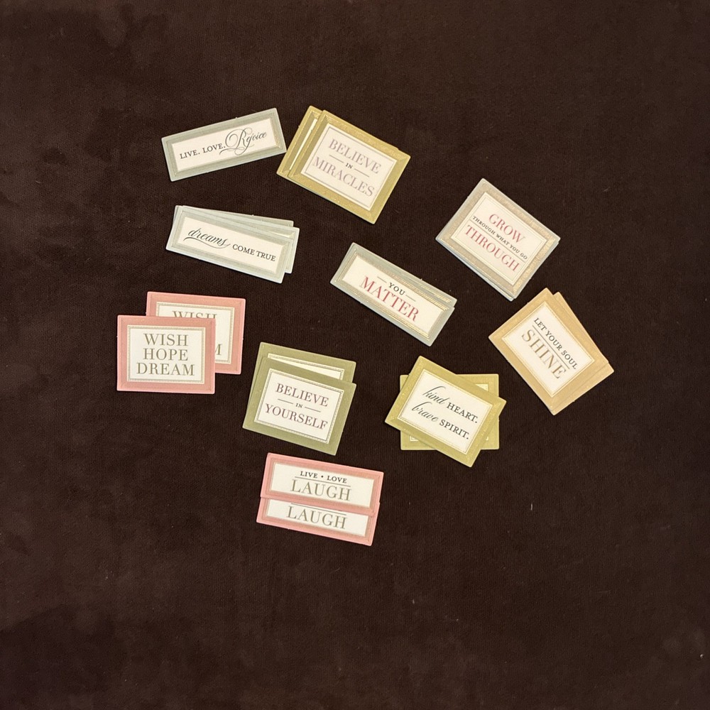 Anna Griffin Reflective Sentiments Card Inserts & Title Stickers, 46 pieces.