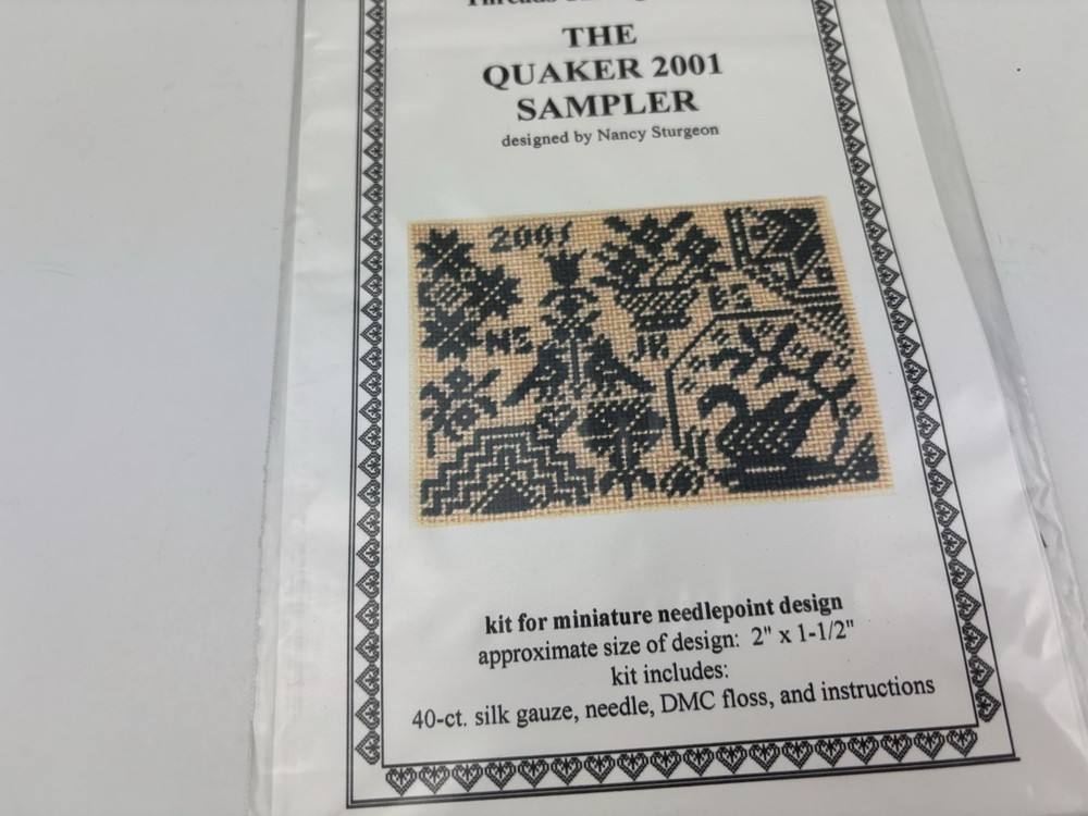 Threads Through Time The Quaker 2001 Sampler Needlepoint Pattern Kit 6S
