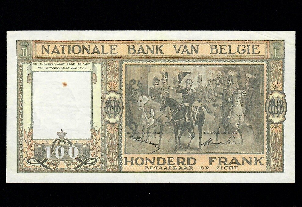 Belgium 100 Francs 1948 P-126 EF