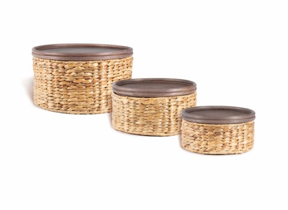 Happimess 3 Pack Gouda Circular Hand Woven Southwestern Nesting Stackable’s